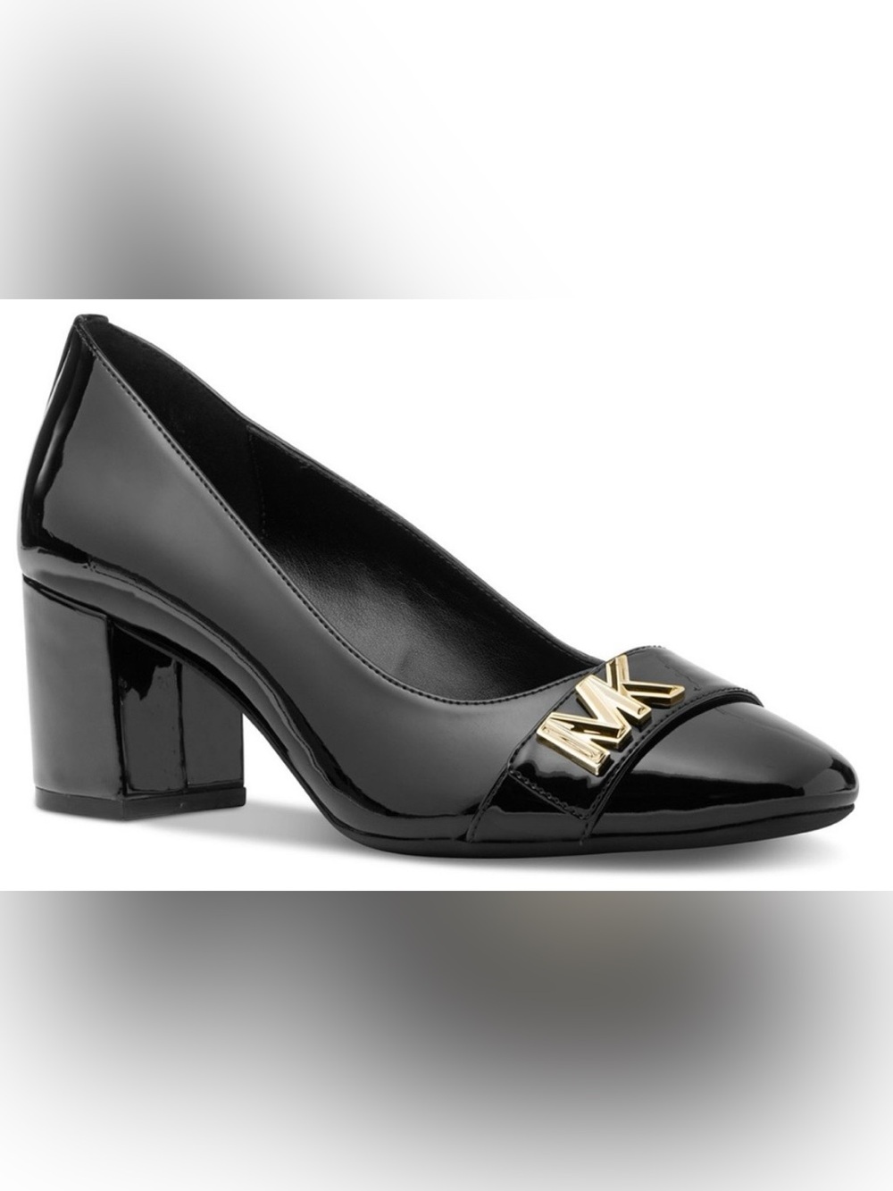NEW MICHAEL Kors Women's Jilly Flex Black Patent Block Heel Pumps Size 10